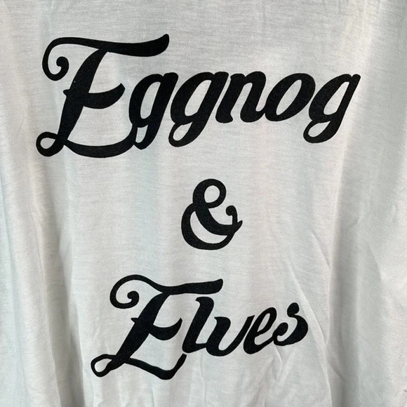 MINKPINK NWT 3 Pc Christmas Sleepwear White Black Green Eggnog Elves Dasher XS - Picture 3 of 8